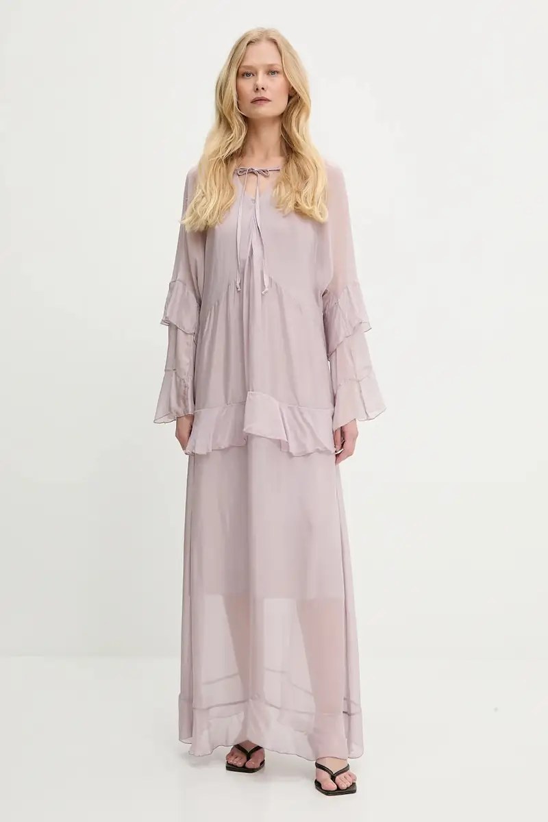 vestito in seta colore violetto