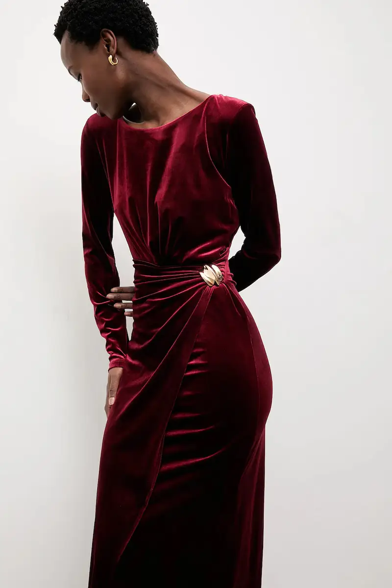 vestito in velluto Granata miniatura 2