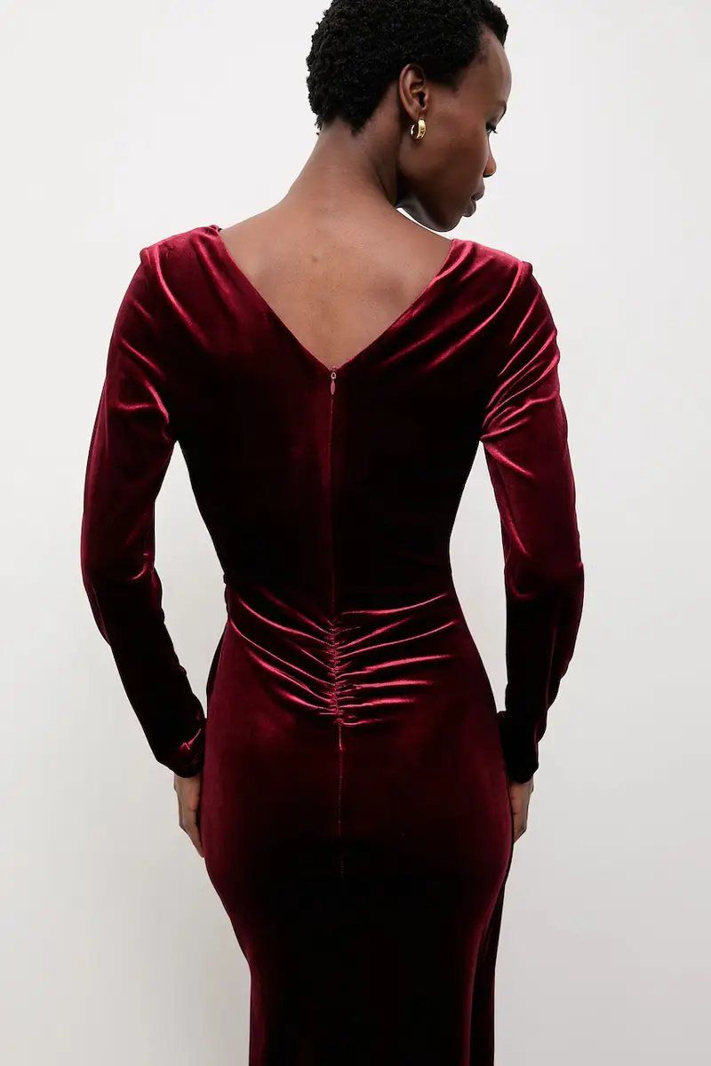 vestito in velluto Granata miniatura 4