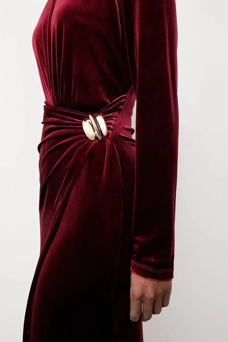 vestito in velluto Granata miniatura 5