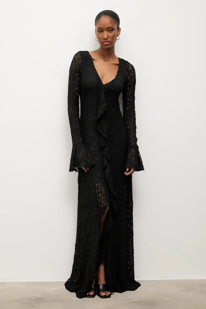 Answear.lab Maglia nera a campana foderata miniatura 3