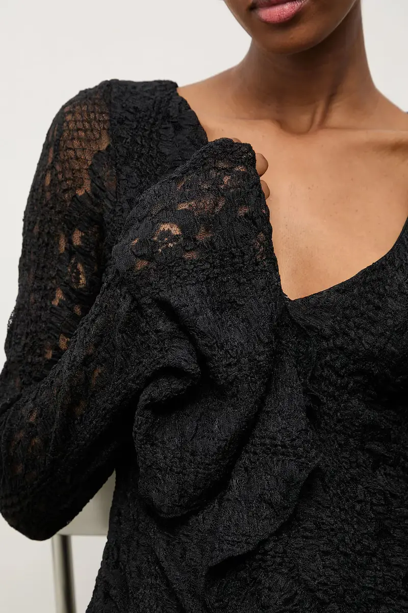 Answear.lab Maglia nera a campana foderata miniatura 5