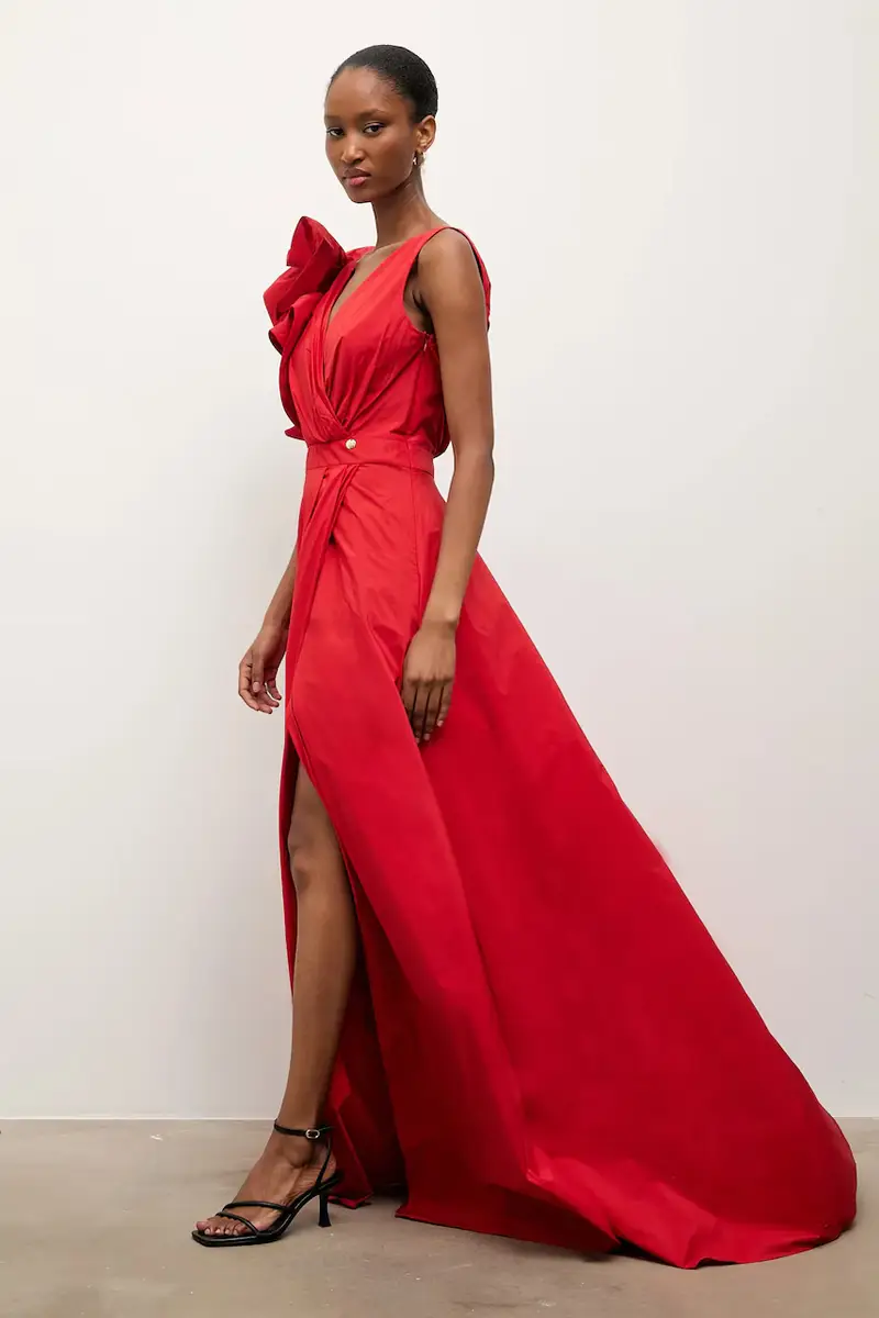 Answear.lab Maglia rossa con dettagli a campana miniatura 3