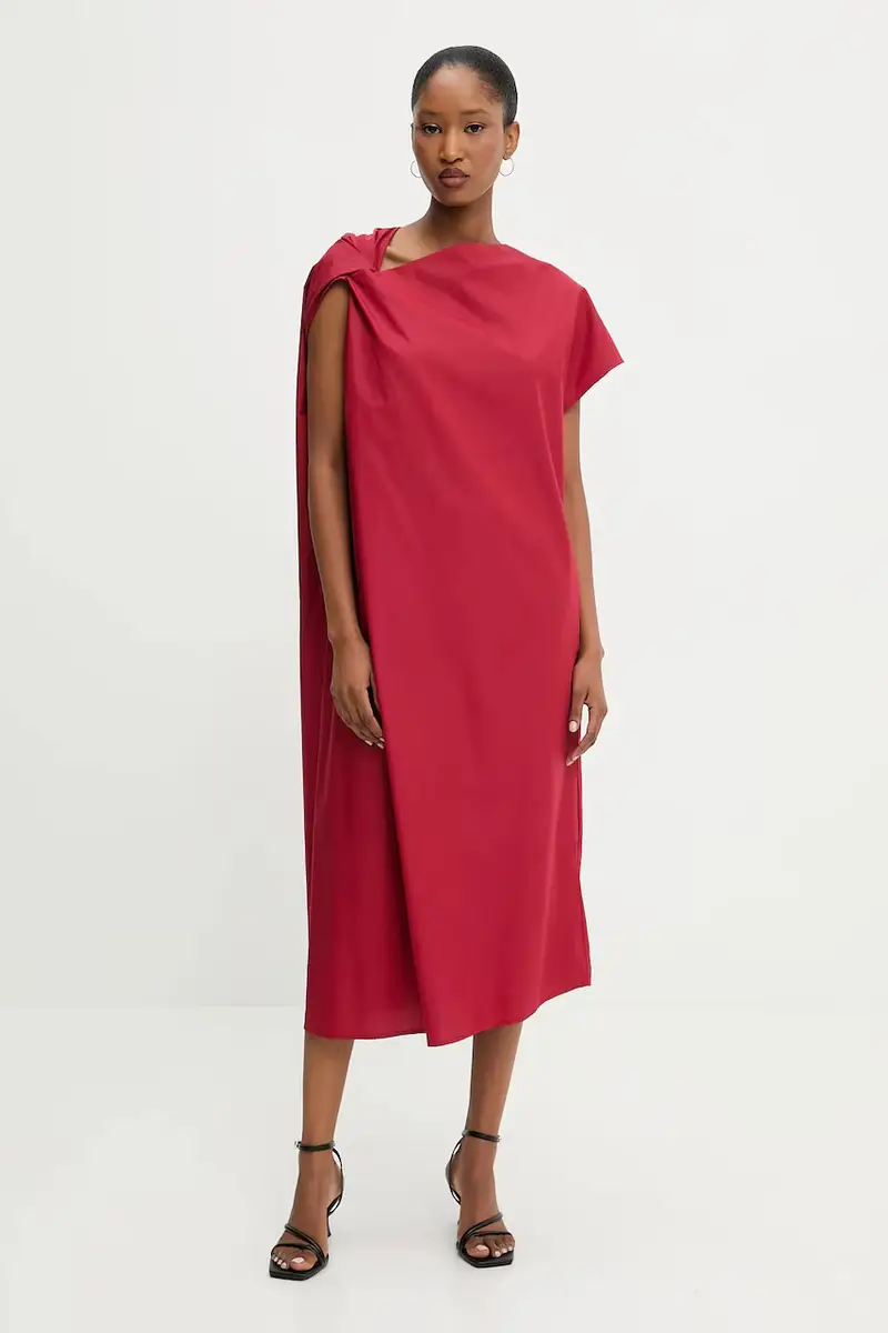 Answear.lab Vestito rosso con cintura in tessuto miniatura 2