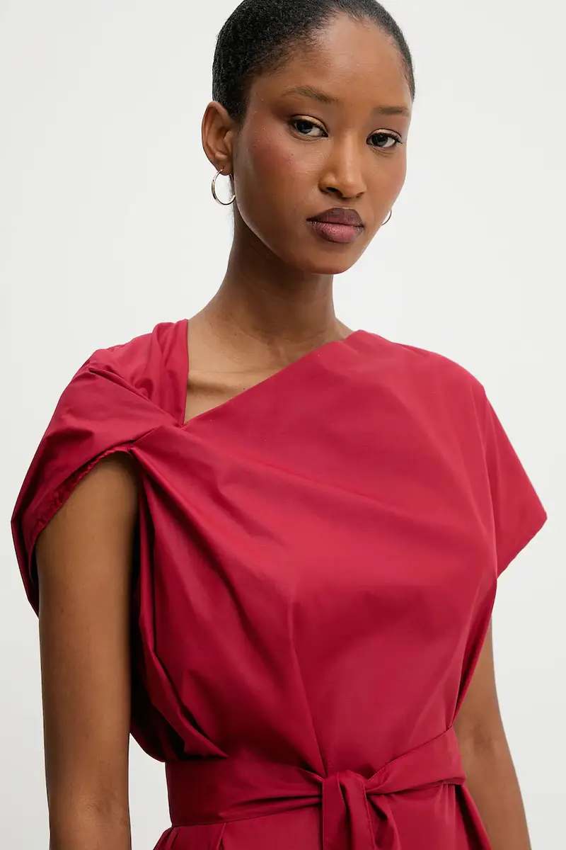 Answear.lab Vestito rosso con cintura in tessuto miniatura 4