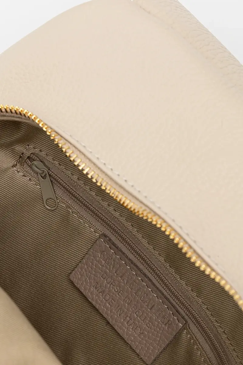 zaino in pelle donna colore beige miniatura 5
