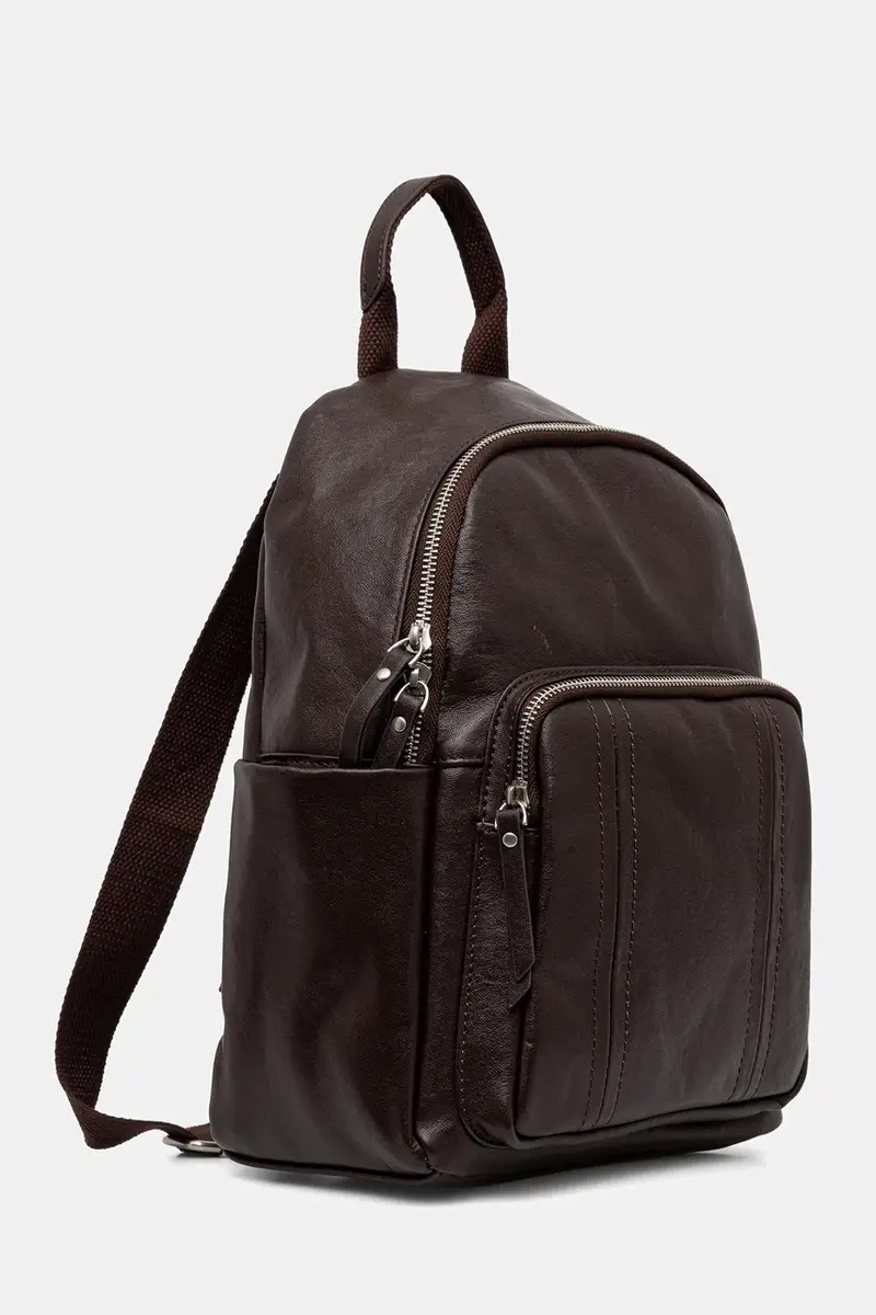 zaino in pelle donna colore marrone miniatura 2
