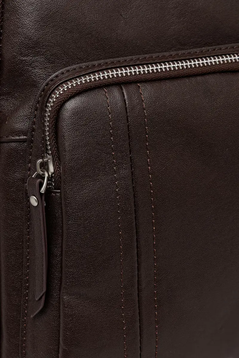 zaino in pelle donna colore marrone miniatura 4