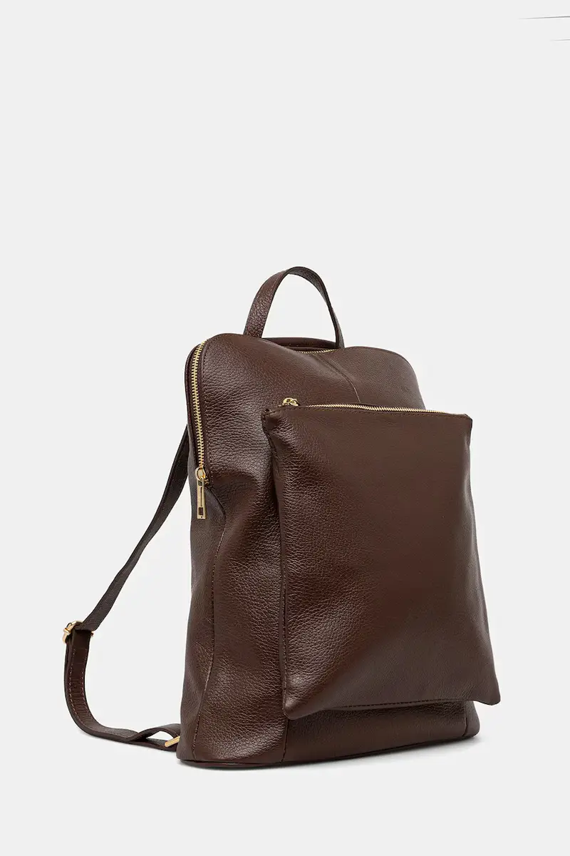 zaino in pelle donna colore marrone miniatura 2