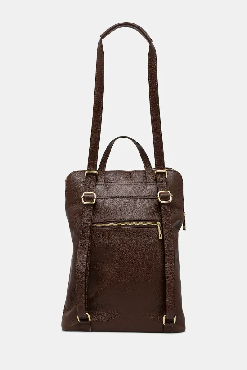zaino in pelle donna colore marrone miniatura 3