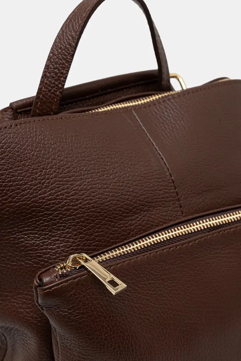 zaino in pelle donna colore marrone miniatura 4