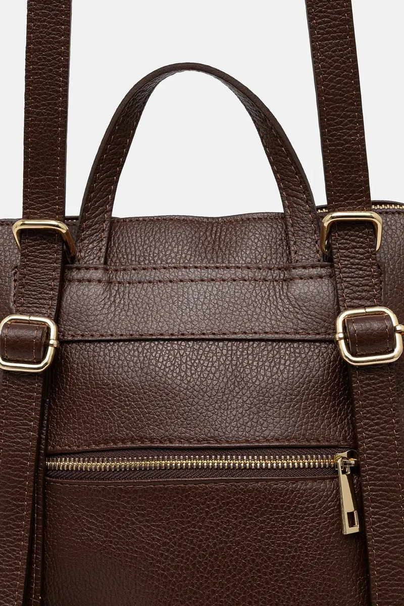 zaino in pelle donna colore marrone miniatura 5