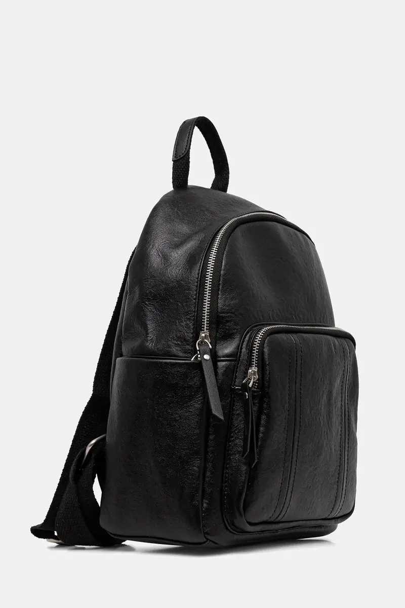 zaino in pelle donna colore nero miniatura 2