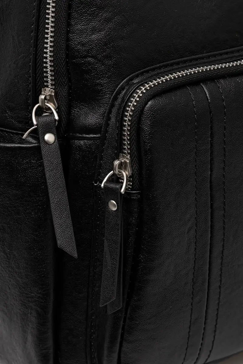 zaino in pelle donna colore nero miniatura 4