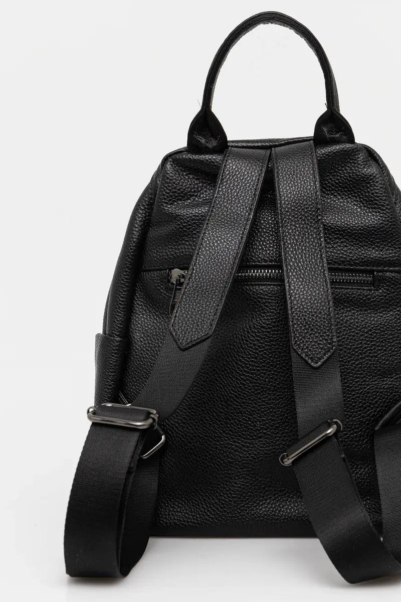zaino in pelle donna colore nero miniatura 3