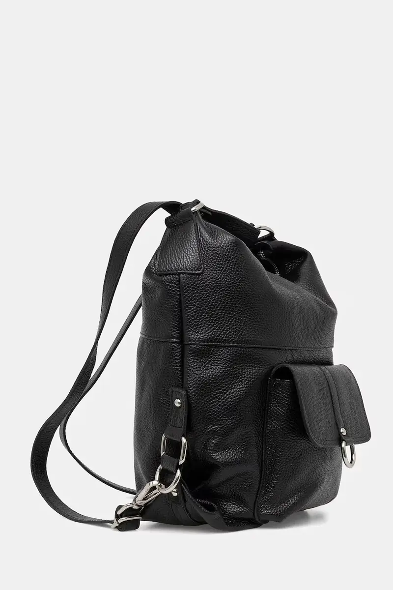 zaino in pelle donna colore nero miniatura 2