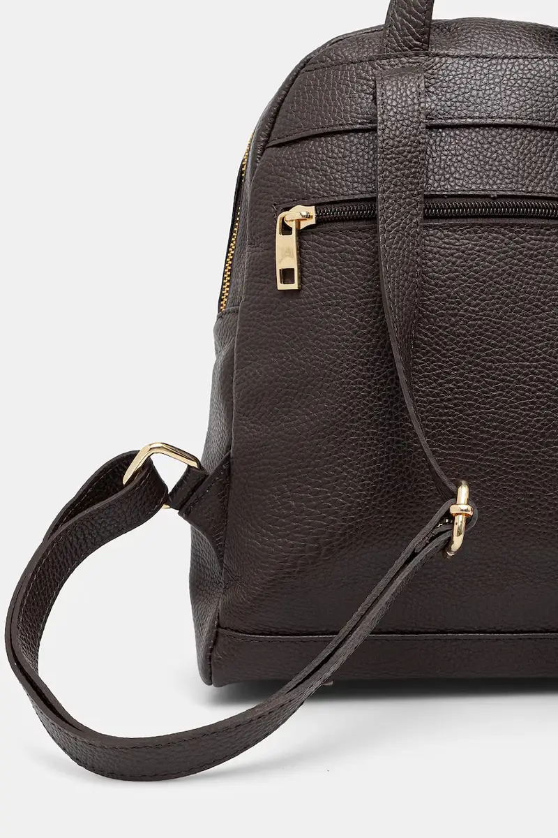 zaino in pelle Marrone miniatura 3