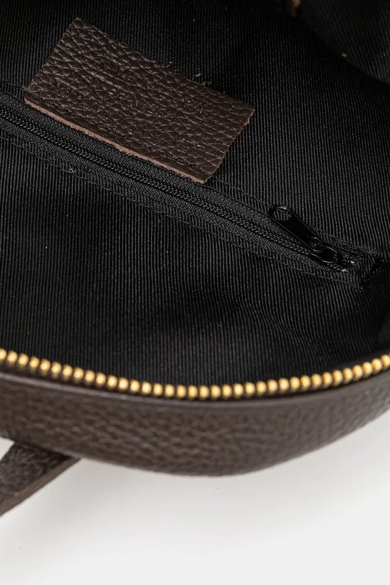 zaino in pelle Marrone miniatura 5