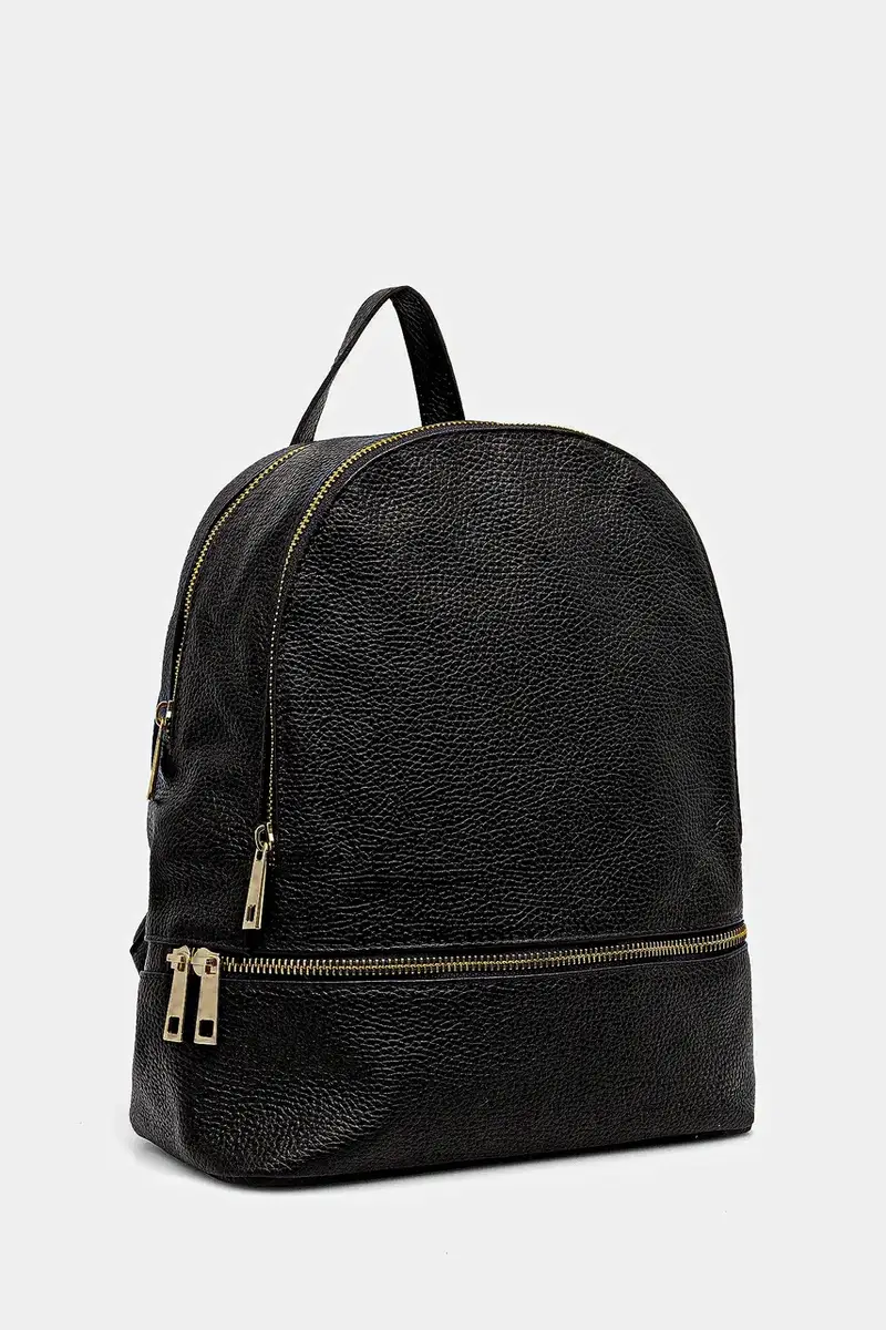 zaino in pelle Nero miniatura 2