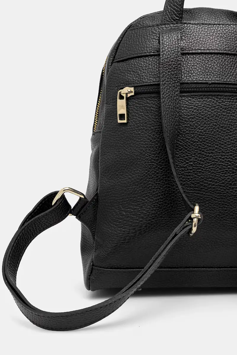 zaino in pelle Nero miniatura 3