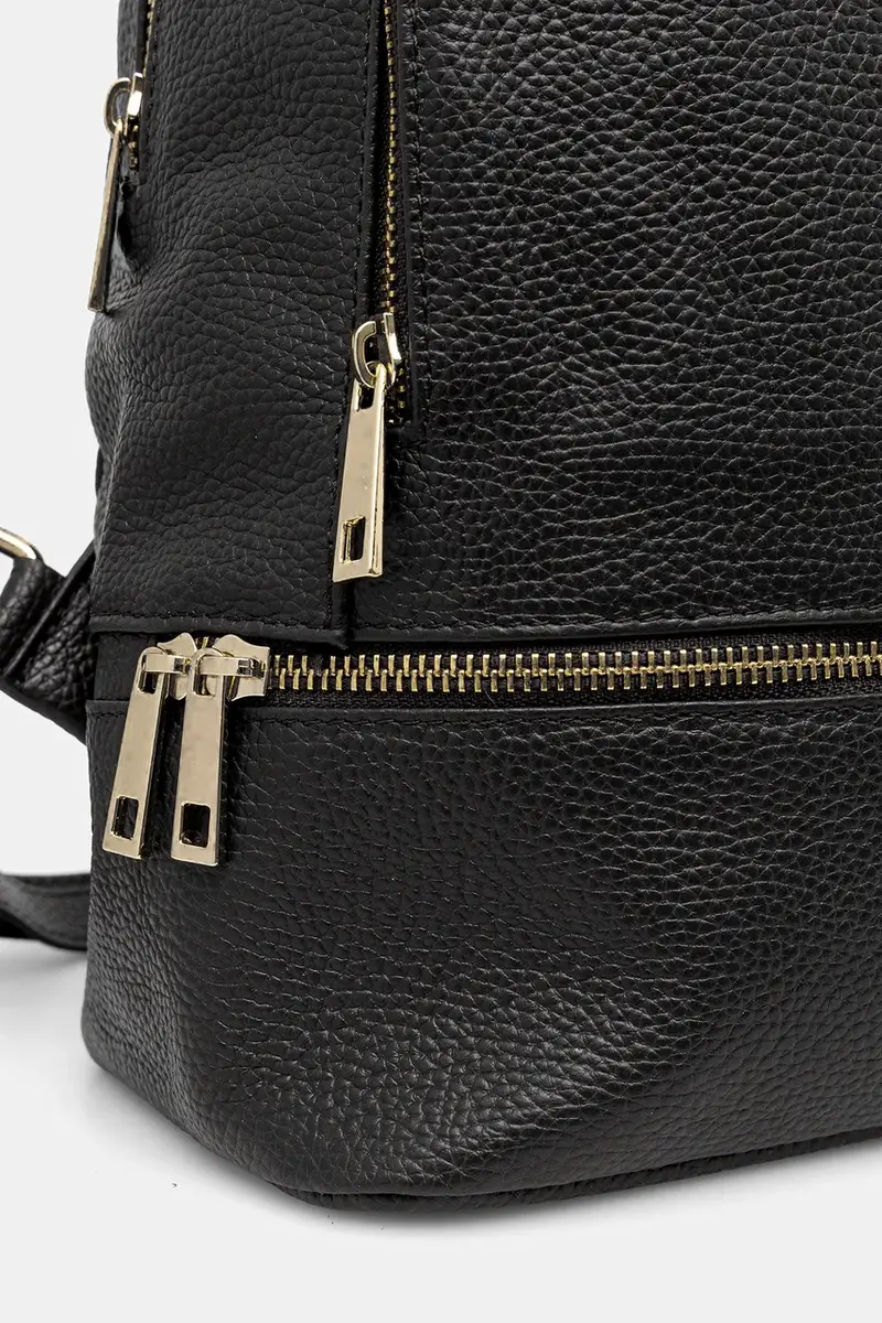 zaino in pelle Nero miniatura 4