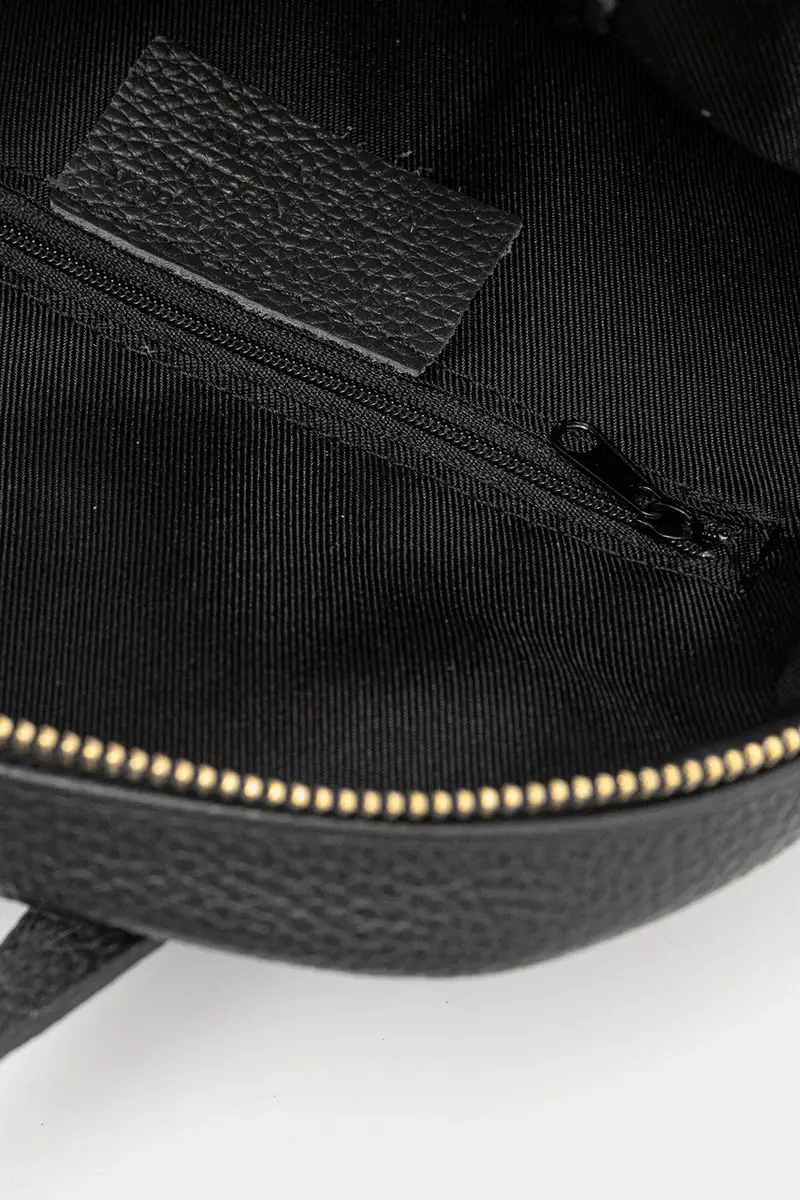 zaino in pelle Nero miniatura 5