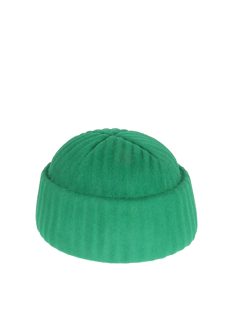 Cappello con costine Verde