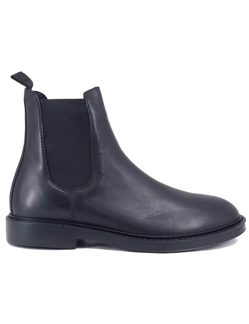 Stivaletti beatles uomo in pelle nera con suola in gomma Uomo 22939 O-VP1