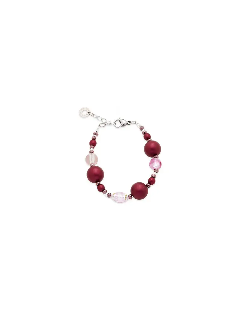 Bracciale ANTICA MURRINA Iris in acciaio e perle in vetro di Murano BR877A05