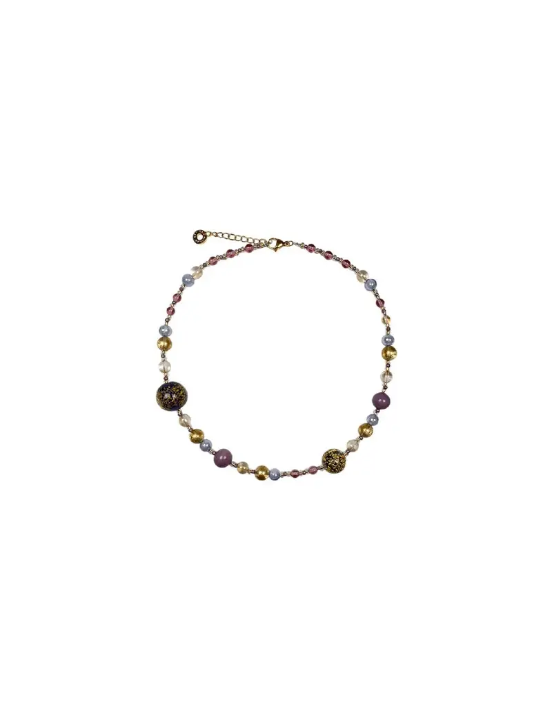 Collana girocollo ANTICA MURRINA Violetta in acciaio e perle in vetro di Murano CG4VPE2504