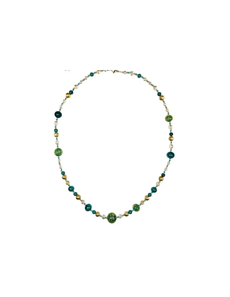 Collana lunga ANTICA MURRINA Violetta in acciaio e perle in vetro di Murano CL4VPE2559