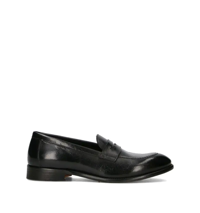 Mocassino uomo nero in pelle Vario