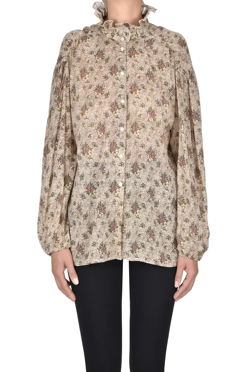 Camicia stampa floreale Beige
