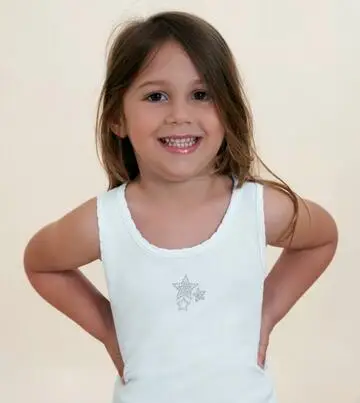 Canottiera bimba spalla larga in cotone caldo Antonella 52F142