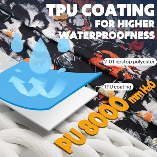 ANYOO Impermeabile Poncho Pioggia Riutilizzabile Multiuso Impermeabile con Cappuccio Packable Telo Riparo a Terra miniatura 3