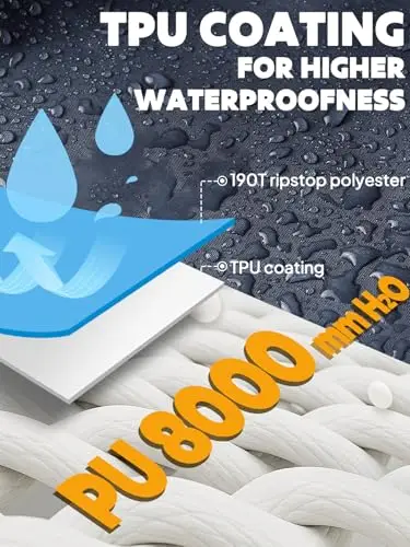 Anyoo, Poncho impermeabile e leggero con cappuccio, per uomo e donna, con tasche, per escursionismo, campeggio miniatura 2