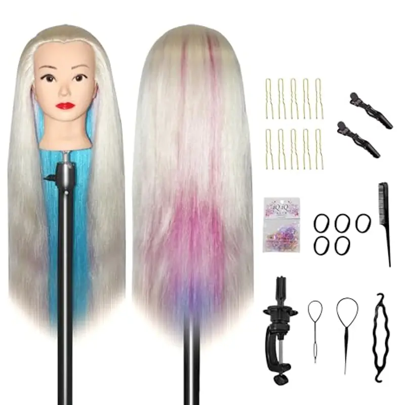 Aofadaning testa per parrucchieri Set professionale da parrucchiere per bambini – manichino con supporto per