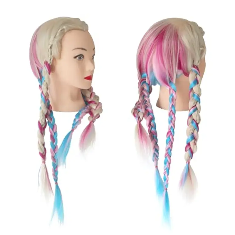 Aofadaning testa per parrucchieri Set professionale da parrucchiere per bambini – manichino con supporto per miniatura 2