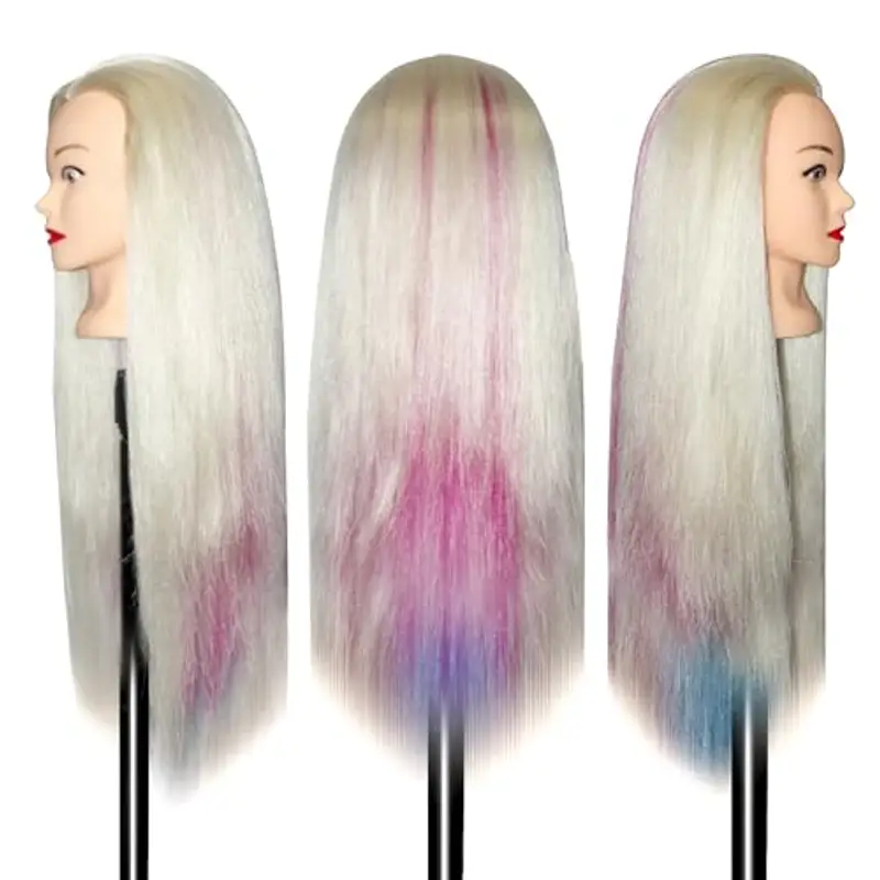 Aofadaning testa per parrucchieri Set professionale da parrucchiere per bambini – manichino con supporto per miniatura 3