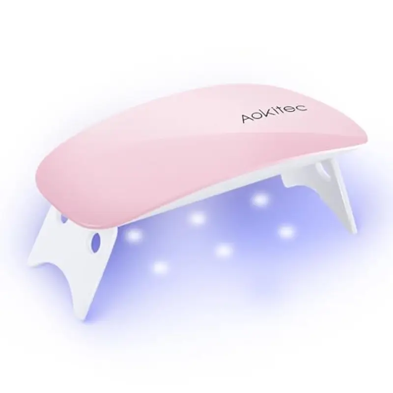 Aokitec Mini lampada per unghie portatile UV a forma di topo, lampada per unghie in gel tascabile con USB per tutti gli smalti gel, asciugatrice con 2 timer
