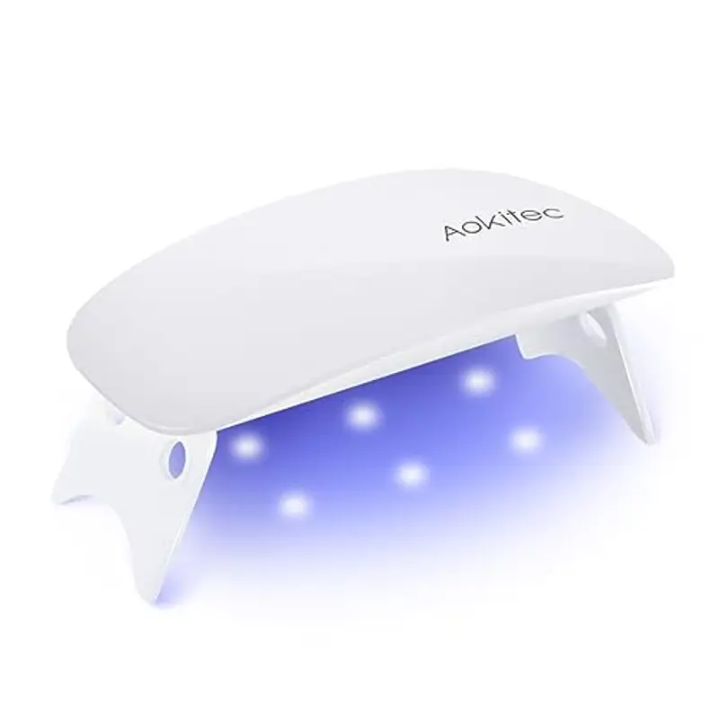 Aokitec Mini lampada per unghie portatile UV a forma di topo, lampada per unghie in gel tascabile con USB per tutti gli smalti gel, asciugatrice con 2 timer