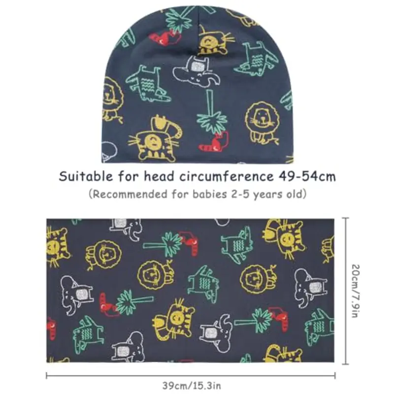 Aolso Cappellino per Ragazzi Ragazze e Sciarpa, Berretto in Morbido Cotone per Bambini e Sciarpa ad Anello, Sciarpa miniatura 3