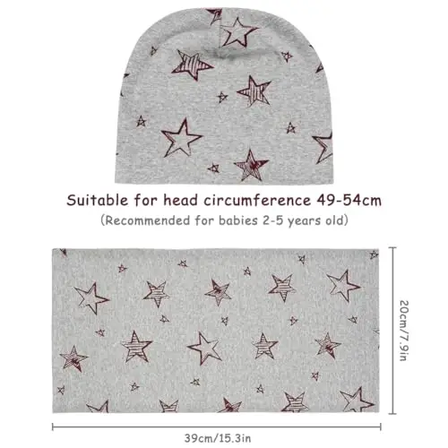 Aolso Cappellino per Ragazzi Ragazze e Sciarpa, Berretto in Morbido Cotone per Bambini e Sciarpa ad Anello, Sciarpa miniatura 3