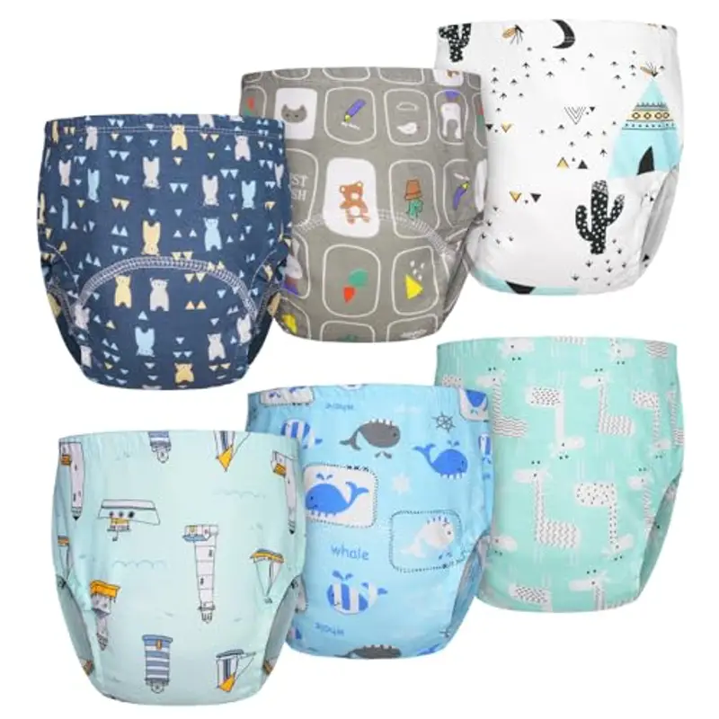 Aolso Mutandine di Apprendimento, 6PCS Pantaloni da Vasino, Apprendimento Rete Traspirante Mutande, Cotone Assorbente Vasino per Bambini Mutande, Taglia 110 da Ragazzo