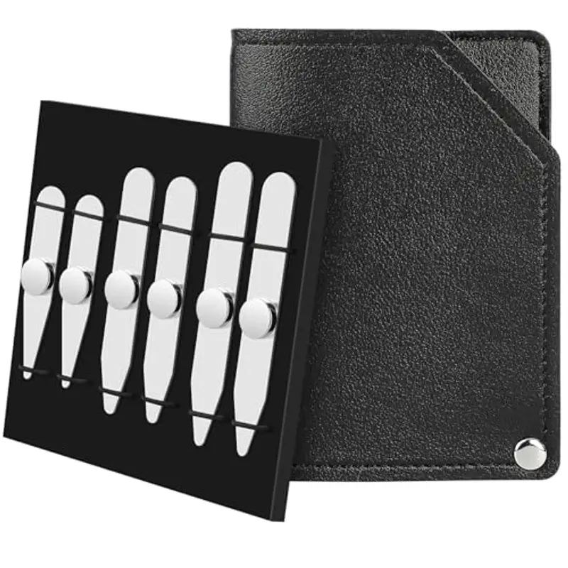 AOLVO - Collari magnetici in acciaio INOX con 4 calamite, per uomo, colore: Argento