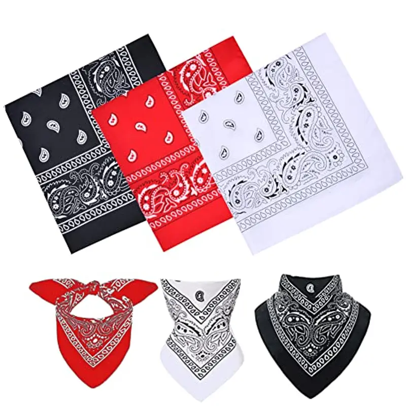 Aomig Bandana, 3 Pezzi Set Bandane Colorate Multicolori Fazzoletti Testa, Bandana Fazzoletto per Capelli Collo Polso Testa Cravatta, Multicolore Bandana per Donna, Uomo, Bambini, 55 * 55CM
