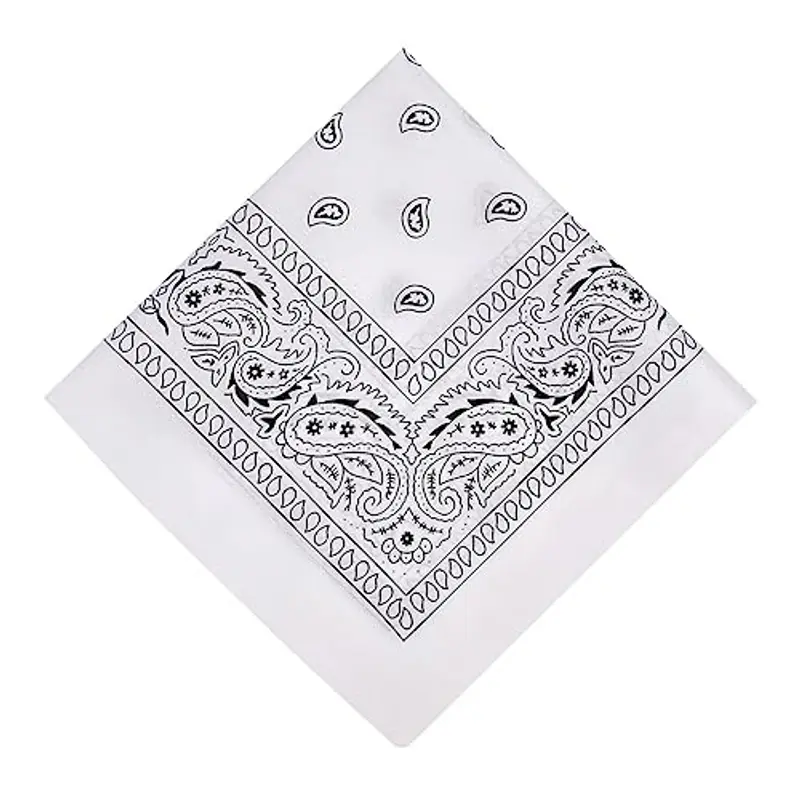 Aomig Bandana Colorata con Paislys Pattern - Fazzoletto Copricapo per Uomo, Donna, Bambini - Bianco e Altri Colori per Capelli, Collo, Polso, Testa