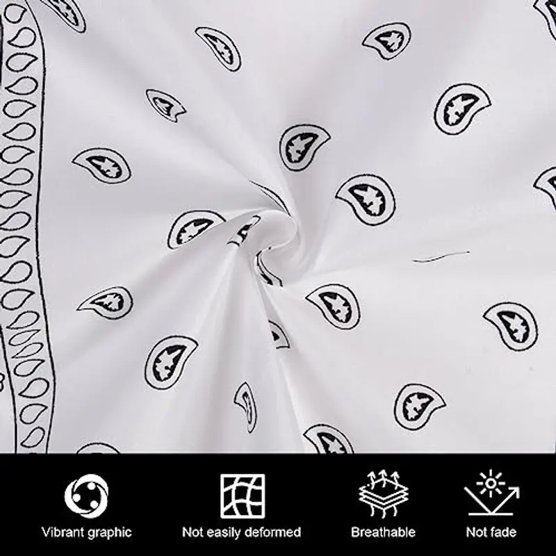 Aomig Bandana Colorata con Paislys Pattern - Fazzoletto Copricapo per Uomo, Donna, Bambini - Bianco e Altri Colori per Capelli, Collo, Polso, Testa miniatura 3