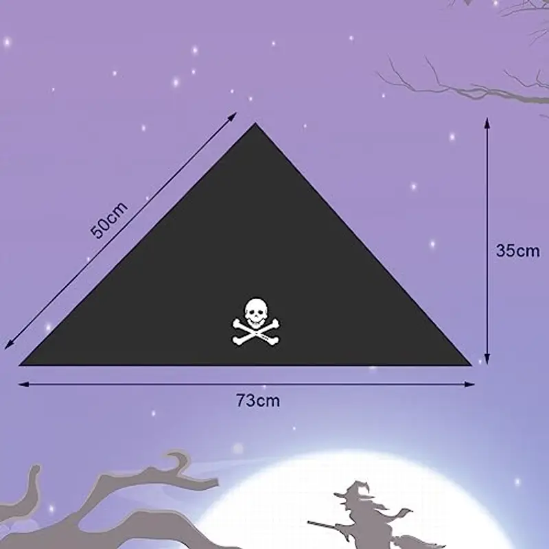 Aomig Bandana Pirata, Bandana Nera Accessori Pirata di Stampa Del Cranio, Sciarpa a Testa di Pirata Accessori per Costume da Pirata, per Cosplay, Halloween, Carnevale, Feste a Tema miniatura 3