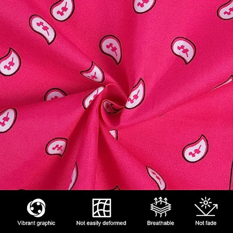 Aomig Bandane, Anacardi Bandana Colorate Bandana Rosa per Uomo Donna Bambini, Bandane Colorate Donna con Paislys Pattern Fazzoletto Copricap per Capelli/Collo/Polso/Testa miniatura 3